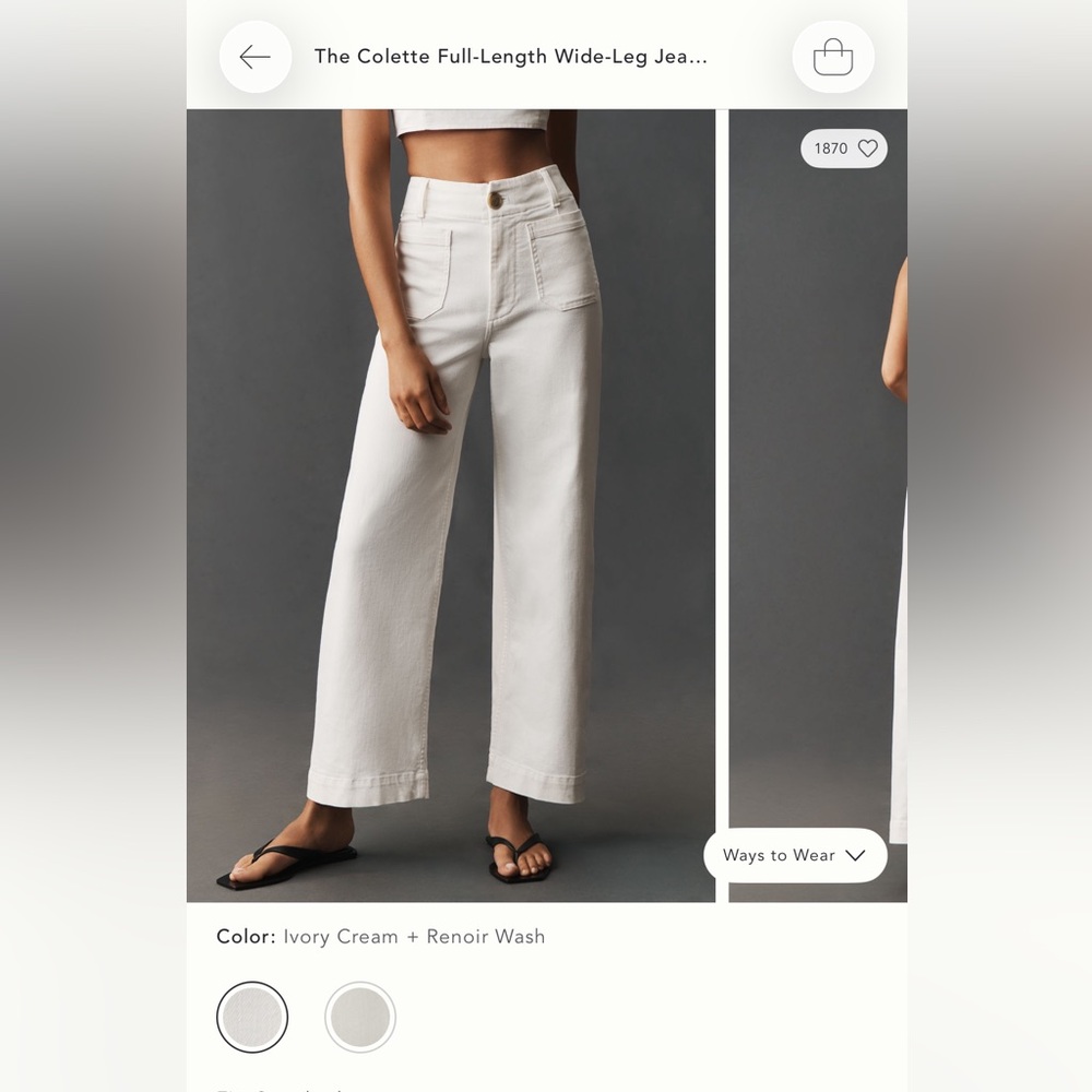 Maeve Colette Full length wide leg jeans